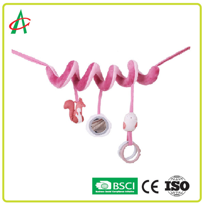 Parlak Renkli CE / BSCI Spiral Pram Bebek İçin Doldurulmuş Hayvan Oyuncak
