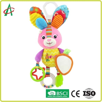 EN71 25cm Yumuşak Peluş Bebek Çıngırakları Diş Çiğneme ve Aynalı