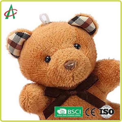Metal Anahtarlık BSCI sertifikası ile 8cm Peluş Oyuncak Ayı El Sanatları