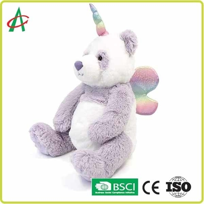 9 "Sevimli Panda Tek Boynuzlu Kanatlı Doldurulmuş Hayvan EN71 Standardı