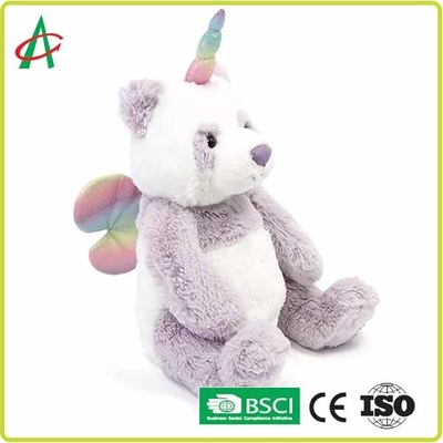 9 "Sevimli Panda Tek Boynuzlu Kanatlı Doldurulmuş Hayvan EN71 Standardı