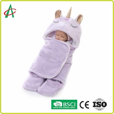 Bebekler için Velcro ile Flanel Unicorn Yastık Uyku Tulumu 65x75cm