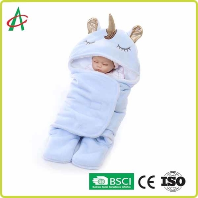 Bebekler için Velcro ile Flanel Unicorn Yastık Uyku Tulumu 65x75cm