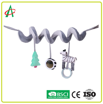Parlak Renkli CE / BSCI Spiral Pram Bebek İçin Doldurulmuş Hayvan Oyuncak