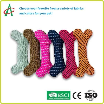 ISO9001 Pet Peluş Oyuncak Kemik Şekilli 15cm * 5.5cm Squeaker ile