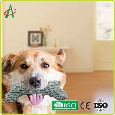 ISO9001 Pet Peluş Oyuncak Kemik Şekilli 15cm * 5.5cm Squeaker ile