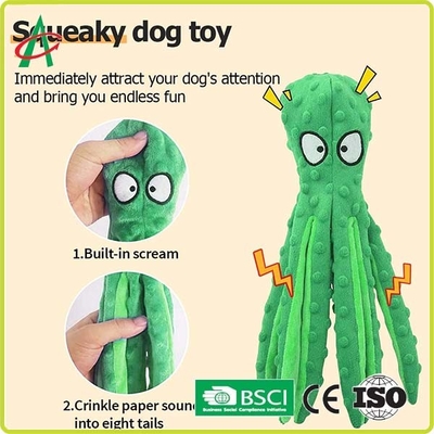 Squeakers ile Özel Ahtapot Dayanıklı Yıkılmaz Peluş Köpek Oyuncakları