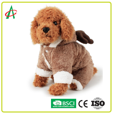 BSCI Noel Teması Çıtçıtlı Peluş Evcil Hayvan Giysileri