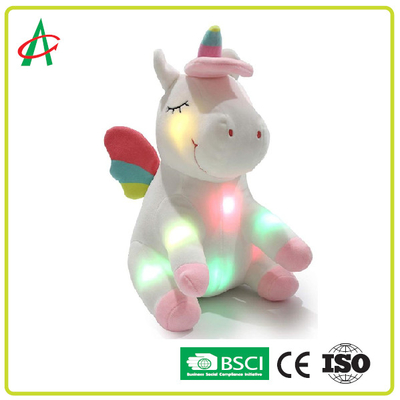 Müzik ve Işıklı Unicorn Yumuşak Peluş Oyuncak Dolması Hayvan Hediyesi