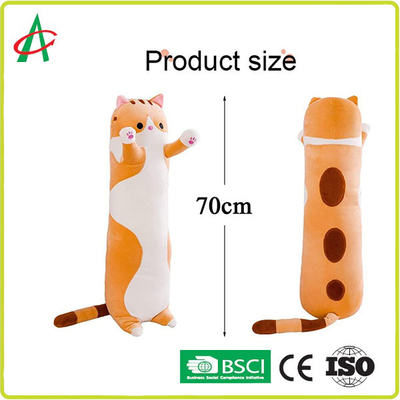 OEM ODM Ev Dekorasyonu Peluş Karikatür Kedi Yastık 70cm